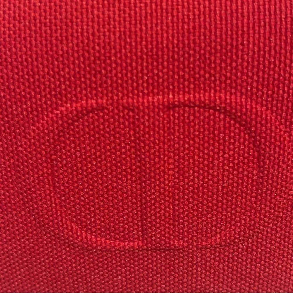 Christian Dior red canvas cosmetics bag to shoulder bag